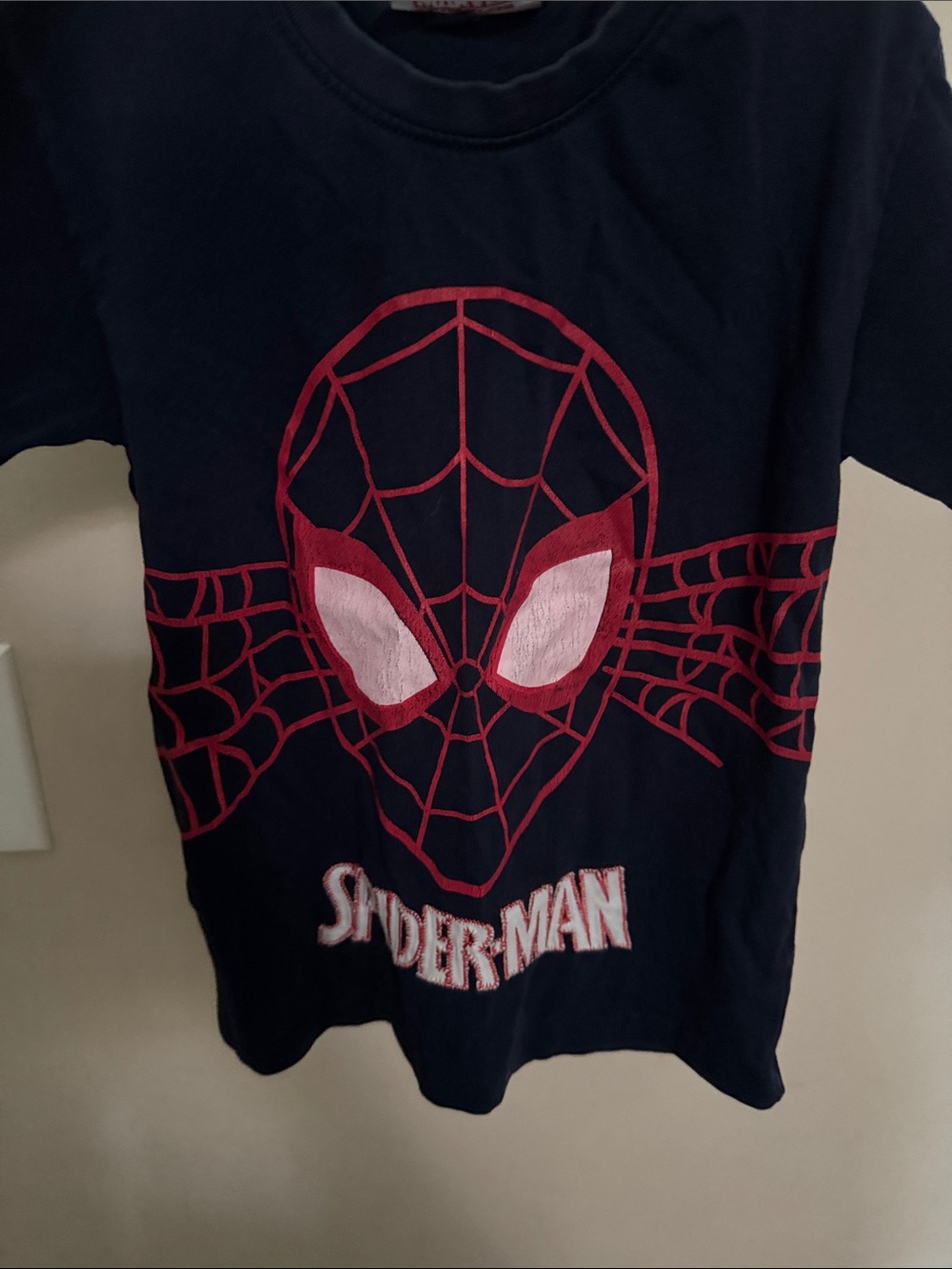 Spiderman Kids Navy Tee with Red and White Graphic